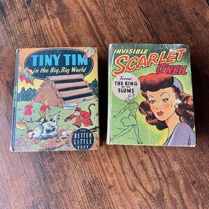 Vintage Better Little Books Pair Tiny Tim & Invisible Scarlet O’Neil